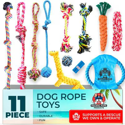 Dog Rope Toys/Puppy Teethers - Pack of 11