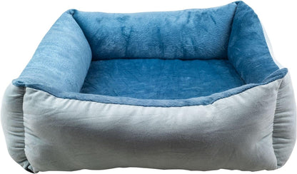 Orthopedic Rectangle Bolster Pet Bed,Dog Bed, Medium 25X21 Inches Blue, by Happycare Textiles, Blue with Orthopedic Insert. (HCT-ORT-BLUE)