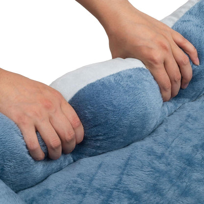 Orthopedic Rectangle Bolster Pet Bed,Dog Bed, Medium 25X21 Inches Blue, by Happycare Textiles, Blue with Orthopedic Insert. (HCT-ORT-BLUE)